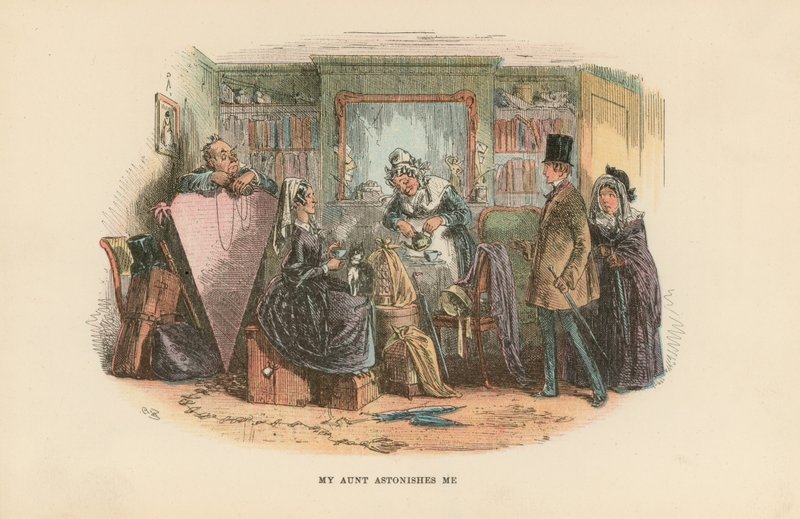 Ilustracja do Davida Copperfielda autorstwa Hablot Knight Browne