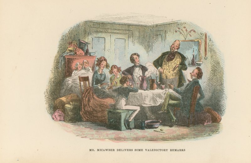 Ilustracja do Davida Copperfielda autorstwa Hablot Knight Browne
