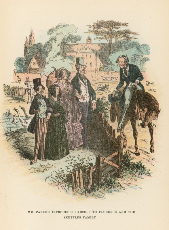 Ilustracja do Dombey i Son autorstwa Hablot Knight Browne