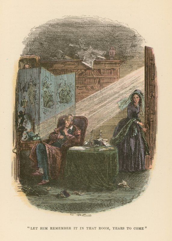 Ilustracja do Dombey i Son autorstwa Hablot Knight Browne