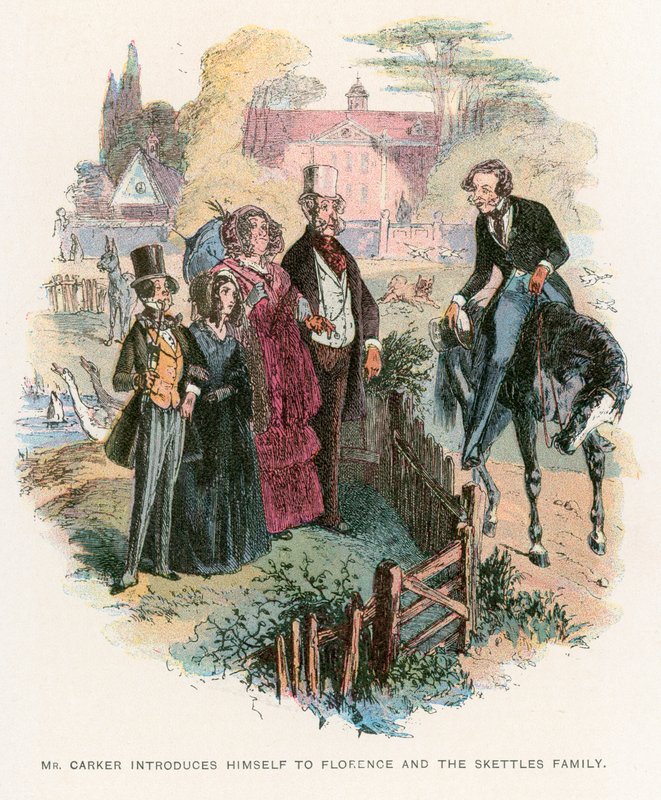 Ilustracja do Dombey i Son autorstwa Hablot Knight Browne