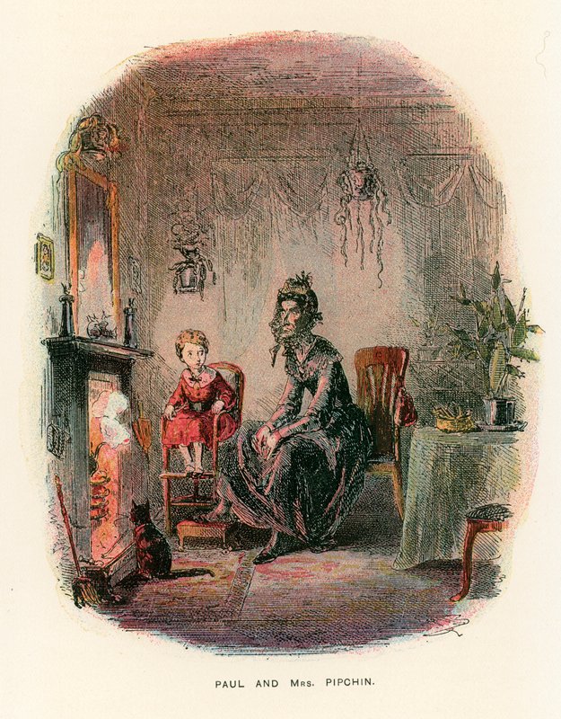 Ilustracja do filmu Dombey i syn autorstwa Hablot Knight Browne