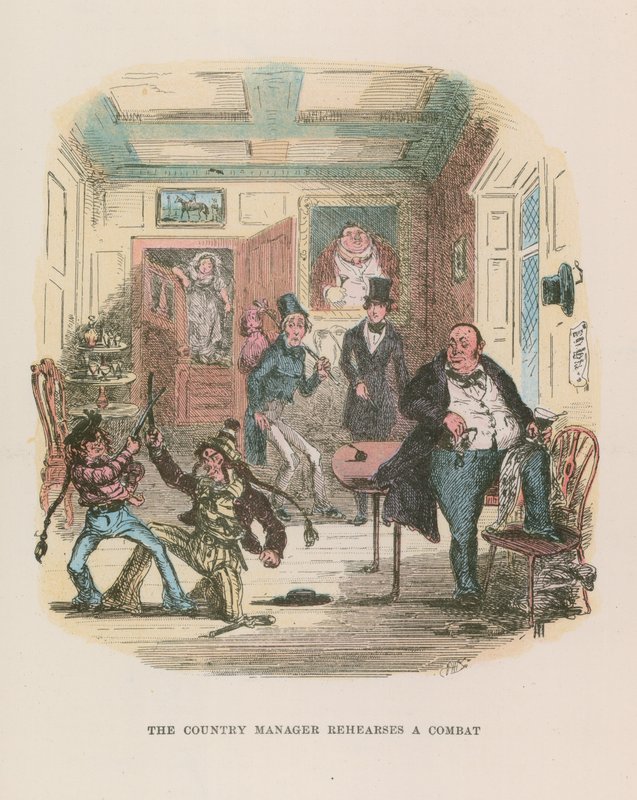 Ilustracja do Mikołaja Nickleby autorstwa Hablot Knight Browne