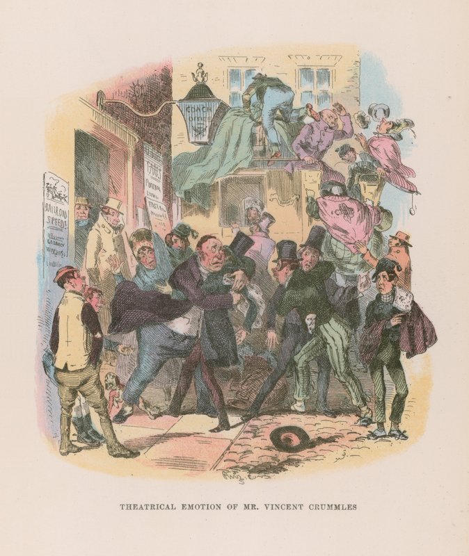 Ilustracja do Mikołaja Nickleby autorstwa Hablot Knight Browne