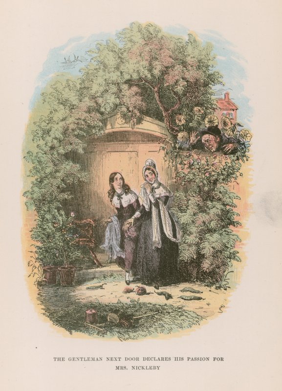 Ilustracja do Mikołaja Nickleby autorstwa Hablot Knight Browne
