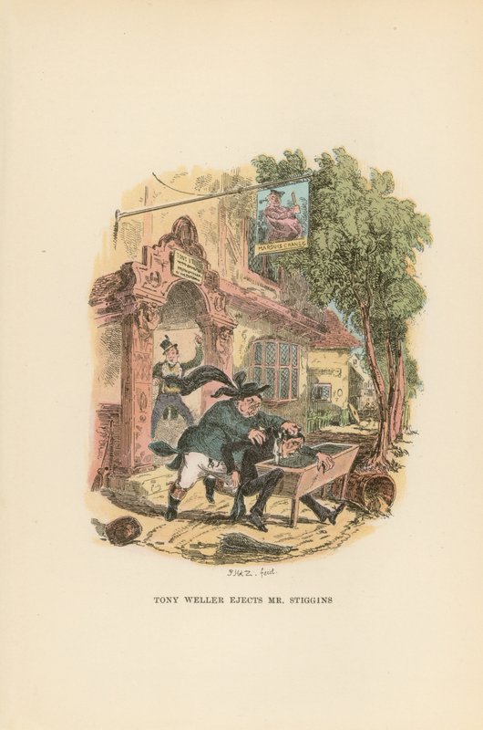 Ilustracja do dokumentów Pickwicka autorstwa Hablot Knight Browne