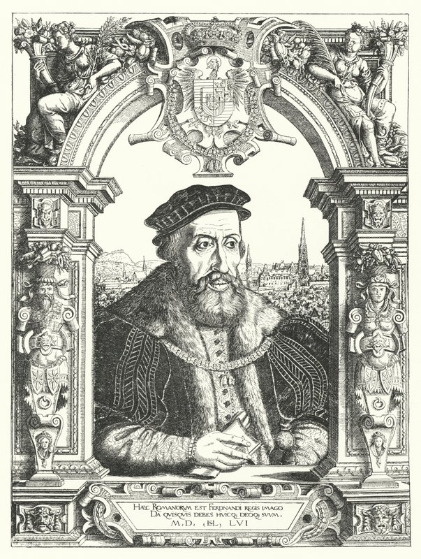 Ferdynand I, cesarz rzymski (grafika) autorstwa Hanns Sebald Lautensack