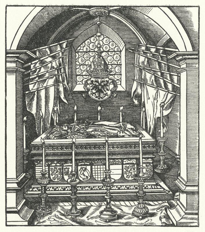 Sarkofag Habsburgów (rycina) autorstwa Hans (after) Burgkmair