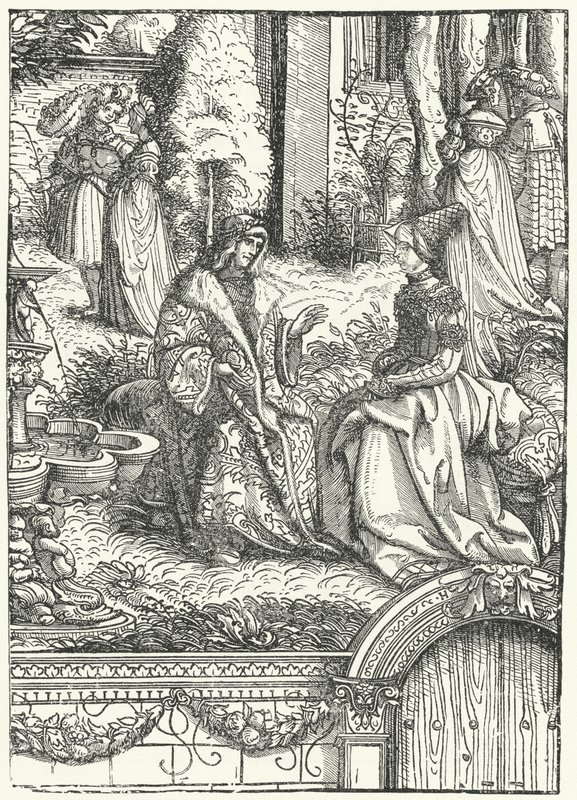 Maksymilian I, cesarz rzymski, i jego żona Maria Burgundzka (rycina) autorstwa Hans (after) Burgkmair