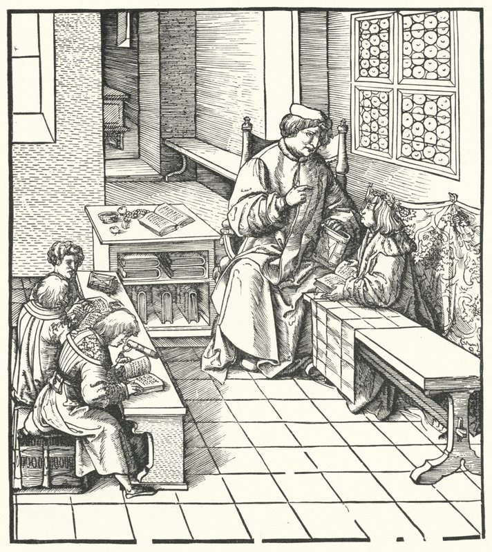 Maksymilian otrzymanie instrukcji (grawerowanie) autorstwa Hans (after) Burgkmair