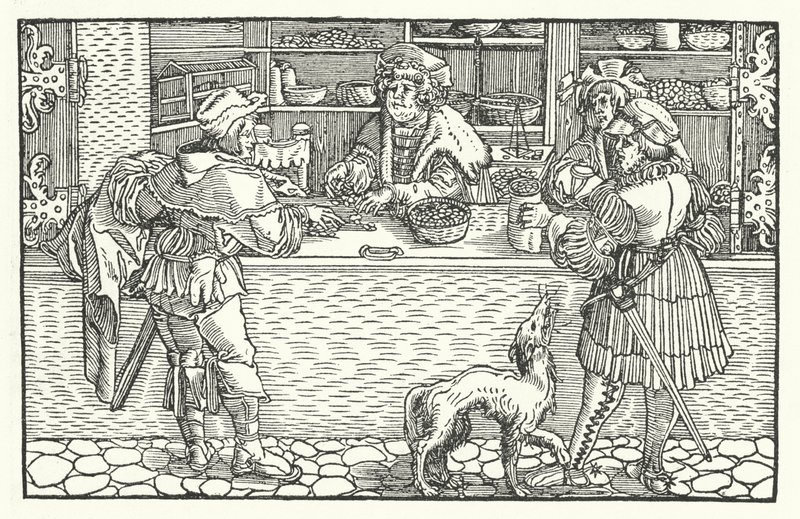 Zmieniacz pieniędzy (grawerunek) autorstwa Hans (after) Burgkmair