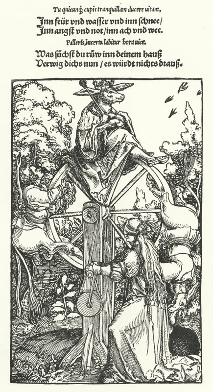 Koło fortuny (rycina) autorstwa Hans (after) Burgkmair