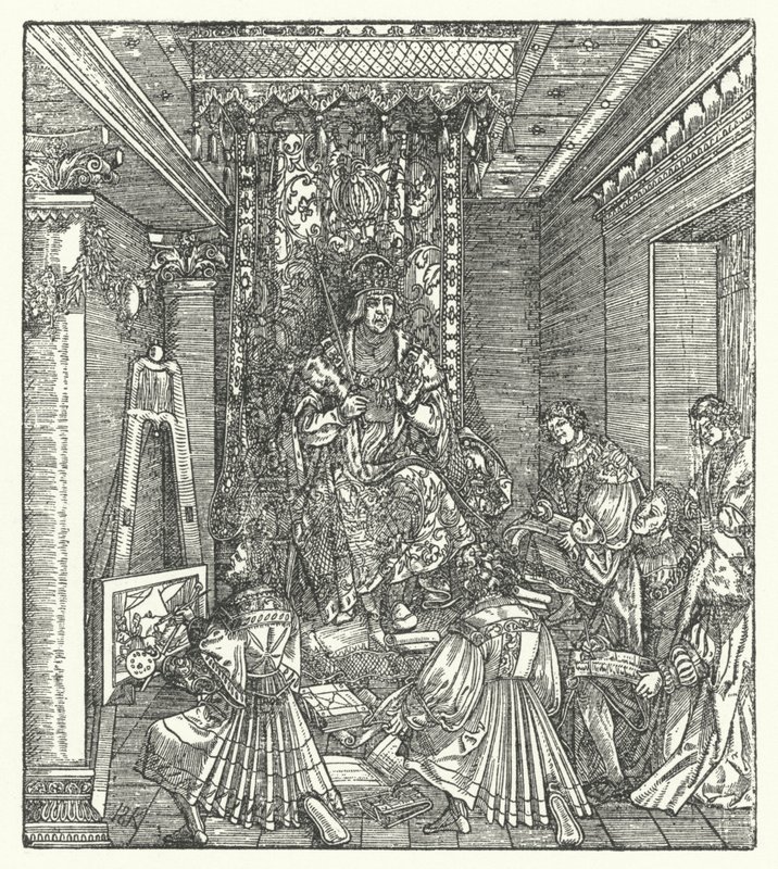 Książę z głosicielami jego chwały (rycina) autorstwa Hans (after) Burgkmair