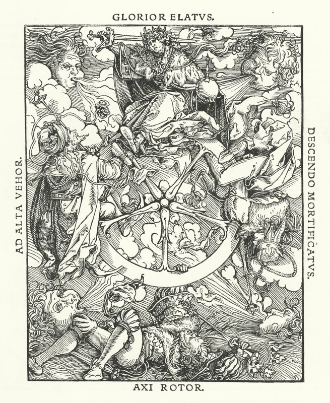 Drzeworyt z De Remediis Giantum Fortunae (Środki zaradcze na szczęście i wstręt) Petrarki (rycina) autorstwa Hans (after) Burgkmair