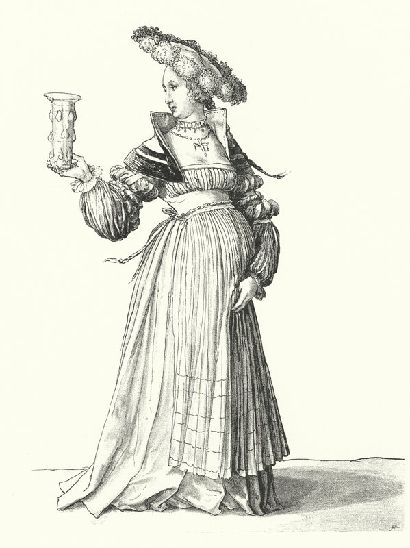 Kostium kobiety z Bazylei (grafika) autorstwa Hans (after) Holbein the Younger