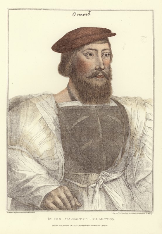 James Butler, grawerowany przez Francesco Bartolozzi (1727-1815) (kolorowy grawerunek) autorstwa Hans (after) Holbein the Younger