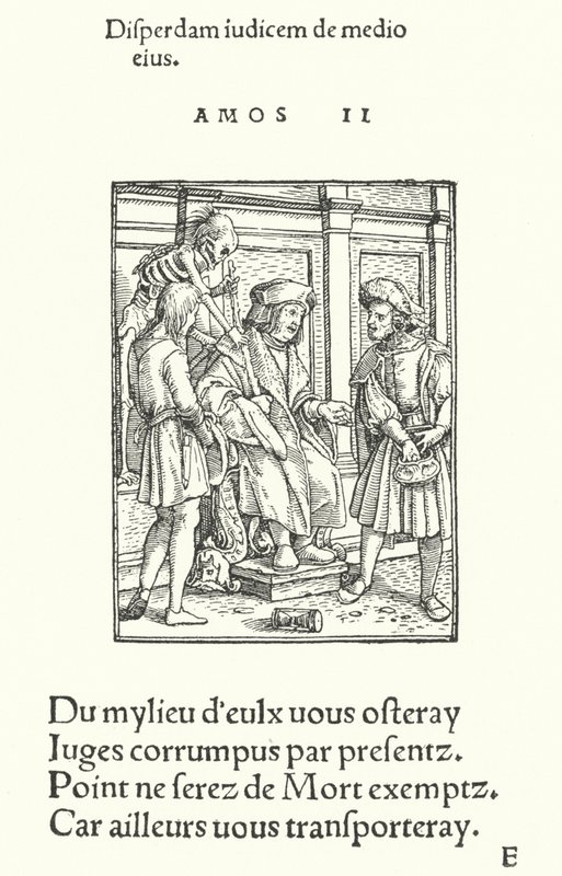 Skorumpowany Sędzia (rycina) autorstwa Hans (after) Holbein the Younger