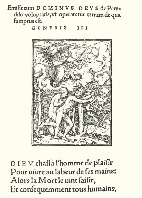 Wyjazd z Edenu (rycina) autorstwa Hans (after) Holbein the Younger