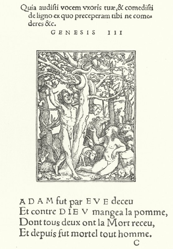 Kuszenie (rycina) autorstwa Hans (after) Holbein the Younger