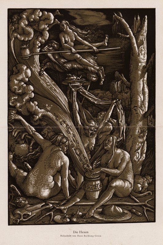 Szabat Czarownic (drzewryt) autorstwa Hans Baldung Grien