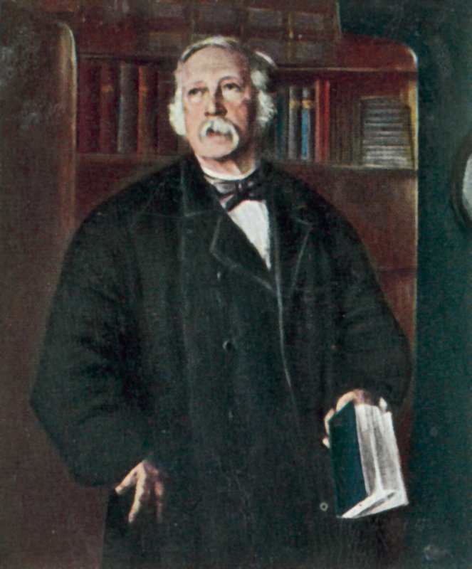 Theodor Fontane, niemiecki powieściopisarz i poeta (kolorowa litografia) autorstwa Hans Fechner