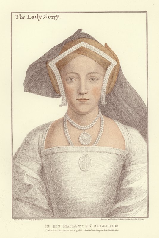 Frances Howard, hrabina Surrey (akwatinta) autorstwa Hans Holbein der Jüngere