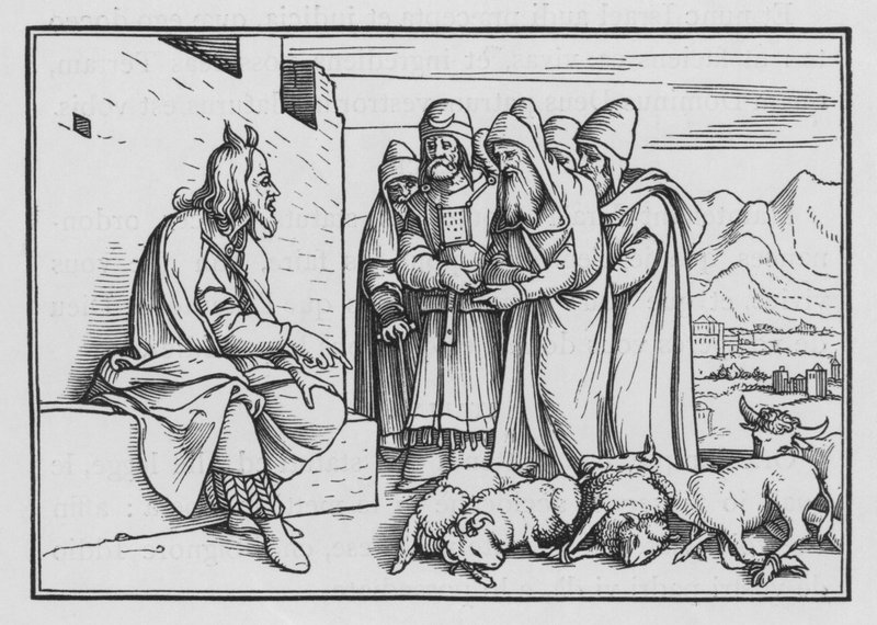 Powstanie prorok jak Mojżesz, Księga Powtórzonego Prawa XVIII, 15 autorstwa Hans Holbein der Jüngere