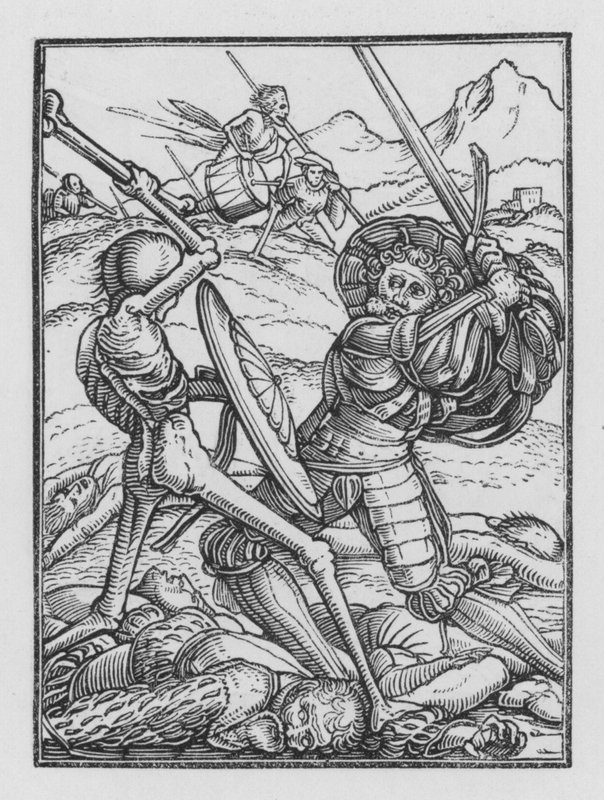 Taniec śmierci Holbeina: Żołnierz autorstwa Hans Holbein der Jüngere