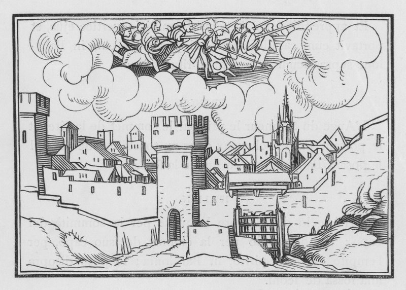 Znaki i znaki widziane w Jerozolimie, 2 Machabejska V, 2 autorstwa Hans Holbein der Jüngere