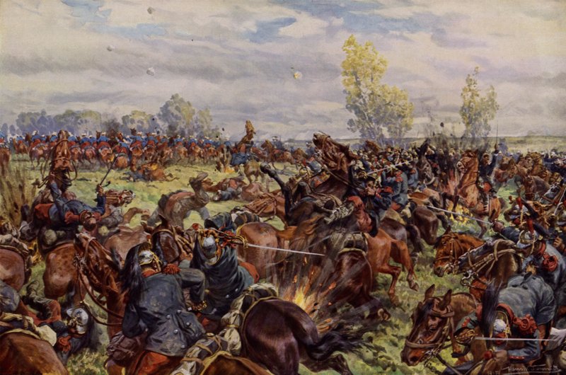 Walka podczas wielkiej ofensywy francuskiej na zachód od Argonny, 25-30 września 1915 (kolor lito) autorstwa Hans W. (after) Schmidt