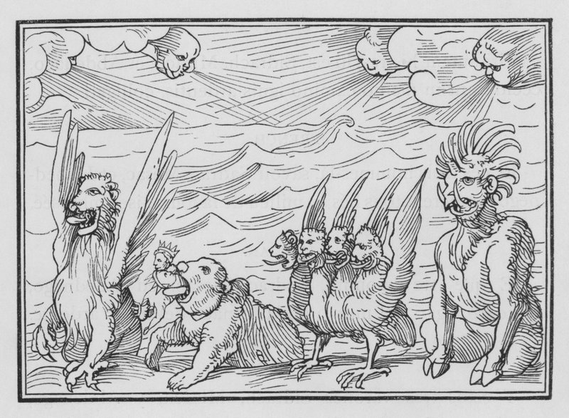 Daniels Wizja Czterech Bestii, Daniel VII, 3 autorstwa Hans after Holbein the Younger