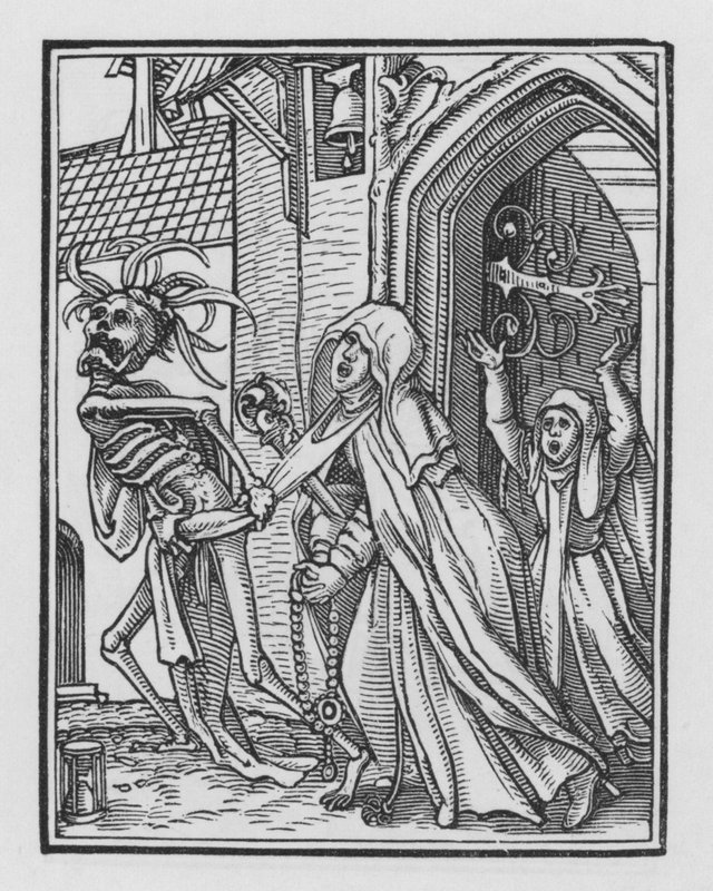 Taniec śmierci Holbeina: opatka autorstwa Hans after Holbein the Younger
