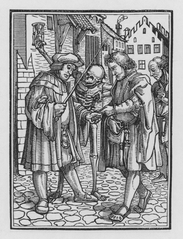 Taniec śmierci Holbeina: Adwokat autorstwa Hans after Holbein the Younger