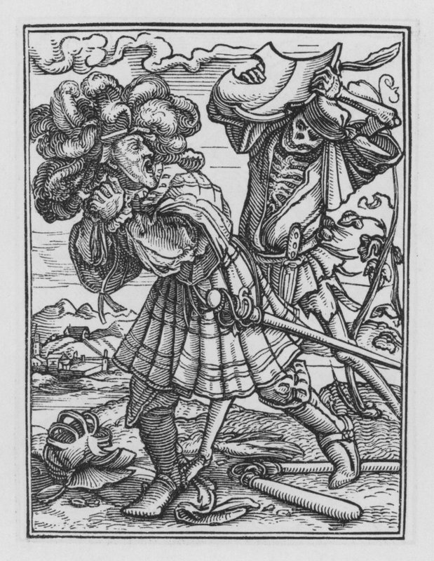 Taniec śmierci Holbeina: Hrabia autorstwa Hans after Holbein the Younger