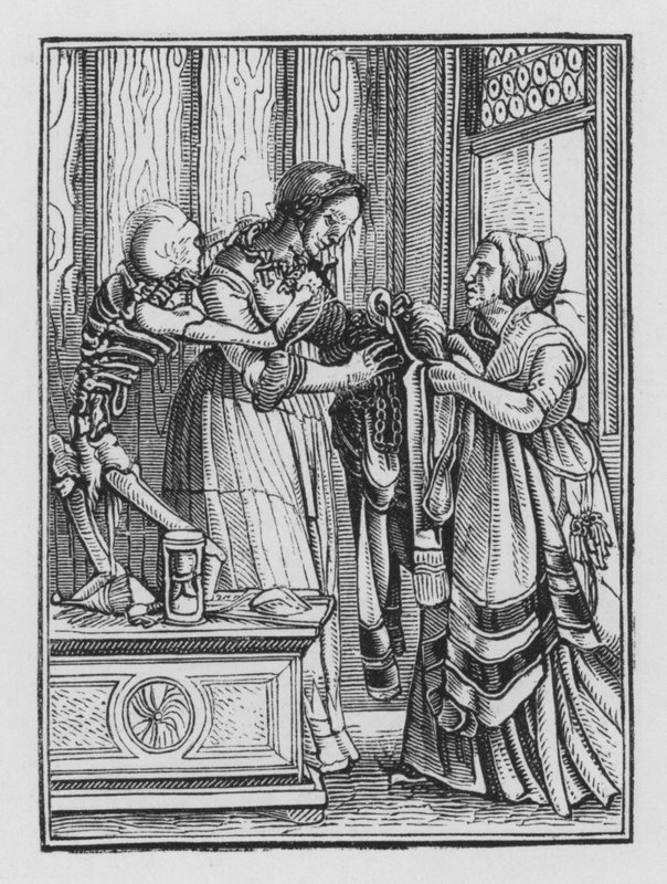 Taniec śmierci Holbeina: Hrabina autorstwa Hans after Holbein the Younger