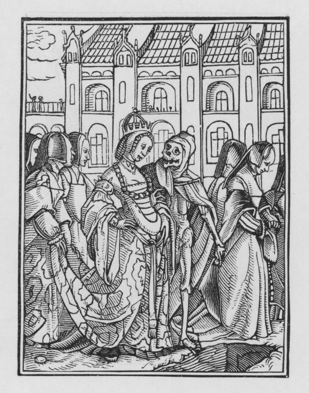 Taniec śmierci Holbeina: Cesarzowa autorstwa Hans after Holbein the Younger