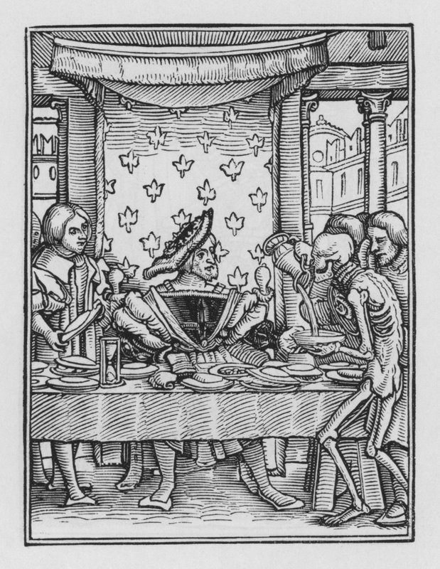 Taniec śmierci Holbeina: Król autorstwa Hans after Holbein the Younger
