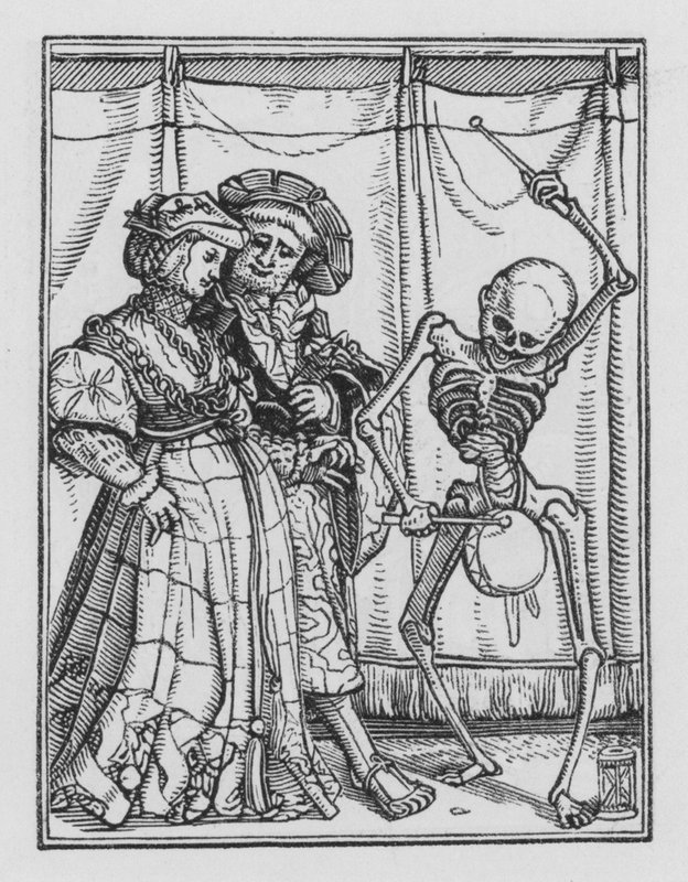 Taniec śmierci Holbeina: nowo zamężna dama autorstwa Hans after Holbein the Younger