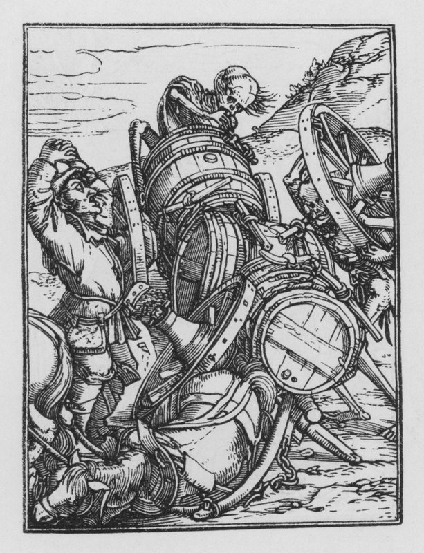 Taniec śmierci Holbeina: Wagoner autorstwa Hans after Holbein the Younger