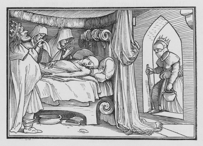 Jeroboam posyła swoją żonę w przebraniu, aby zapytać proroka Achijasza, 1 Królowie XIV, 12 autorstwa Hans after Holbein the Younger