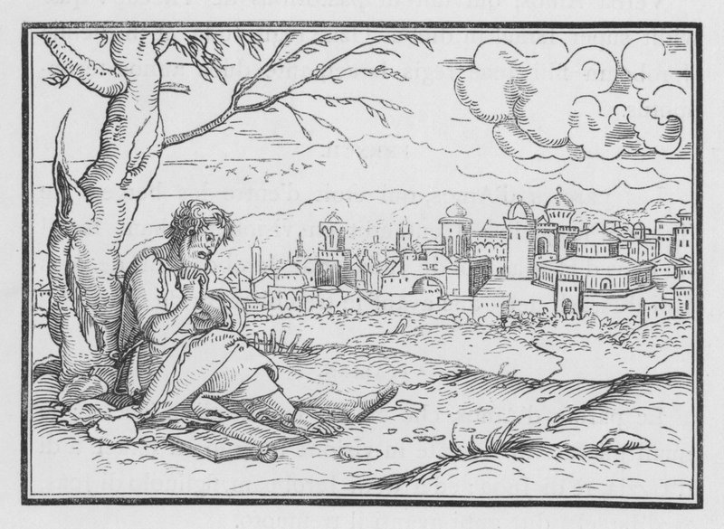 Jonasz Repining na Boże Miłosierdzie, Jonasz IV, 5 autorstwa Hans after Holbein the Younger
