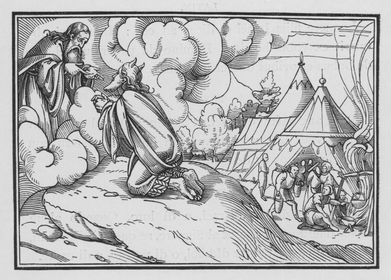Mojżesz konsekruje Aarona i jego synów, Księga Kapłańska VIII, 1-3 autorstwa Hans after Holbein the Younger