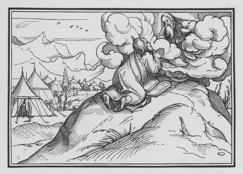 Mojżesz znowu wchodzi na górę, Księga Wyjścia XXXIV, 1 autorstwa Hans after Holbein the Younger