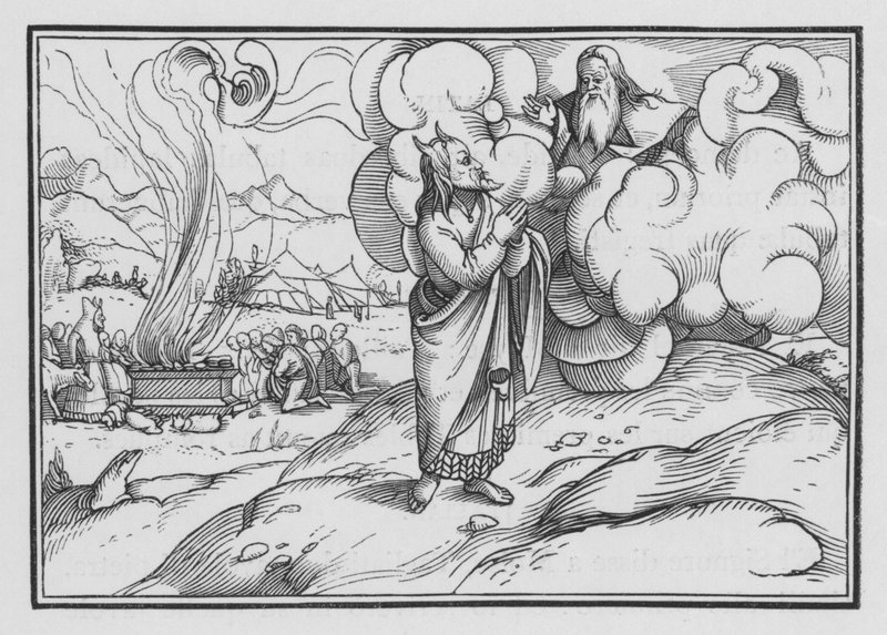 Całopalne ofiary, Księga Kapłańska 1, 2 autorstwa Hans after Holbein the Younger