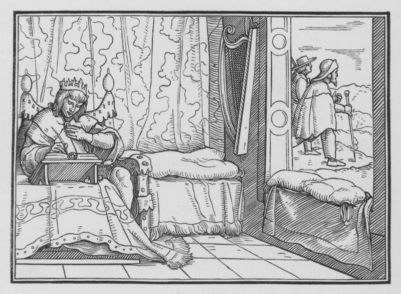 Szczęście pobożnych, Psalm I, 1 autorstwa Hans after Holbein the Younger