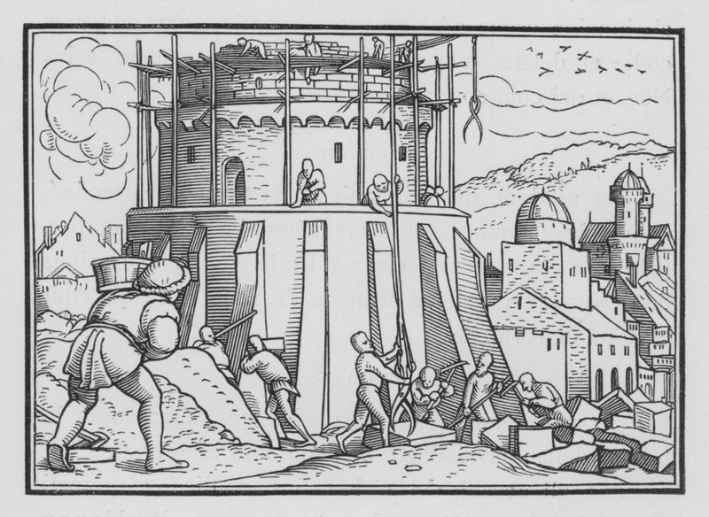 Wieża Babel, Księga Rodzaju XI, 4 autorstwa Hans after Holbein the Younger