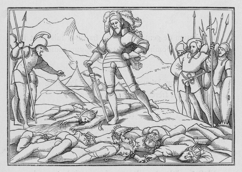 Trzydziestu i jeden królów uderzonych przez Jozuego, Jozuego XII, 7 autorstwa Hans after Holbein the Younger