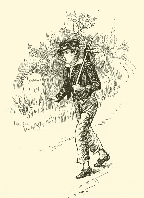 Oliver Twist, w drodze do Londynu autorstwa Harold Copping