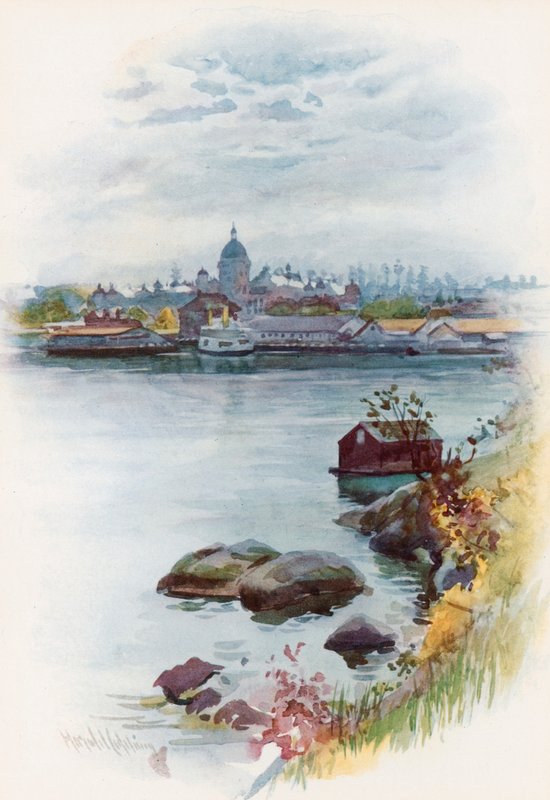 Widok na budynek parlamentu, Victoria, Kolumbia Brytyjska autorstwa Harold Copping