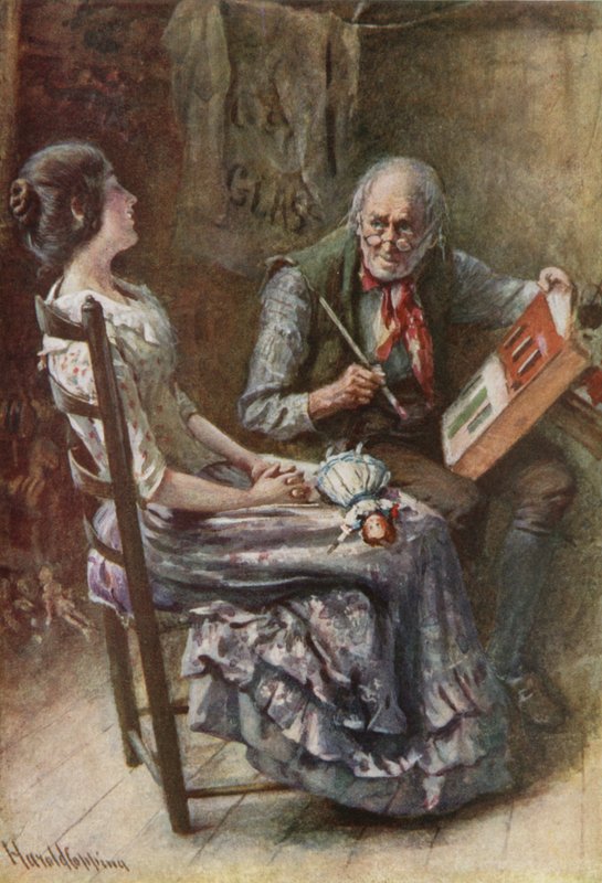 Bertha i jej ojciec (kolor lito) autorstwa Harold Copping